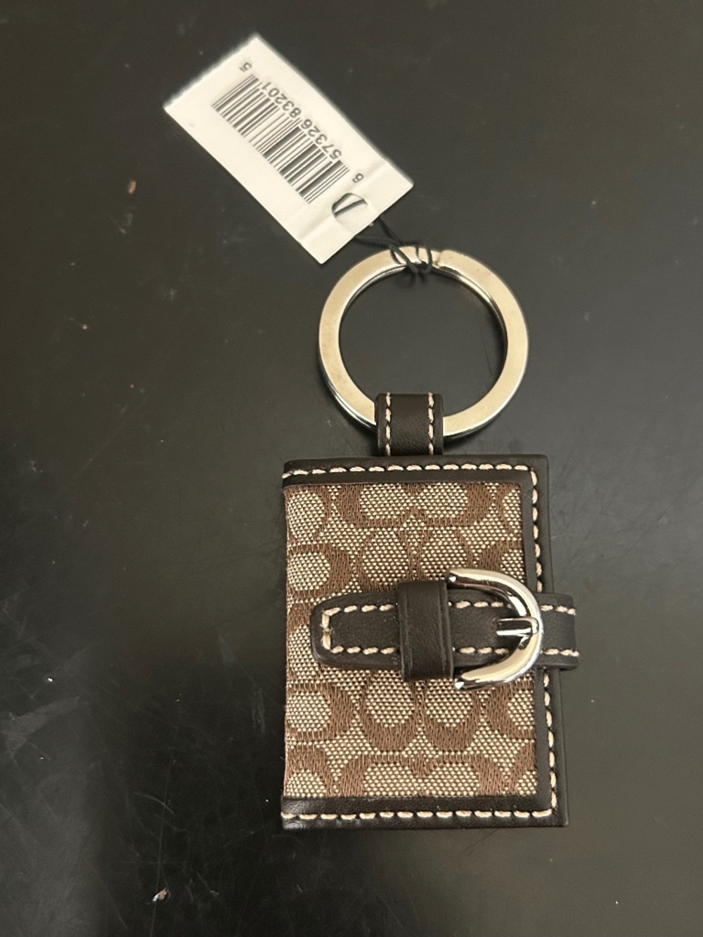 Coach Signature Canvas Mini Photo Album Keychain. NWT. Vintage